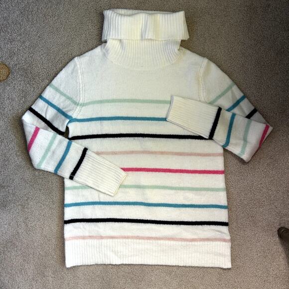 GAP Turtleneck Soft Preppy Rainbow Coastal Knit Pullover Sweater Size S - Picture 4 of 10